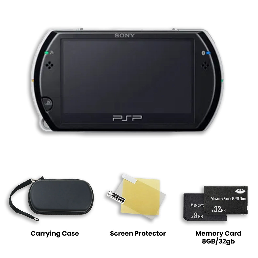PSP Go Console Black Carrying Case, Screen Protector and Memory Card