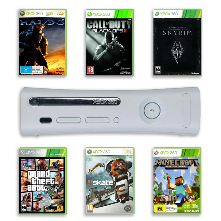 Microsoft Xbox 360 Elite Console White with Top games