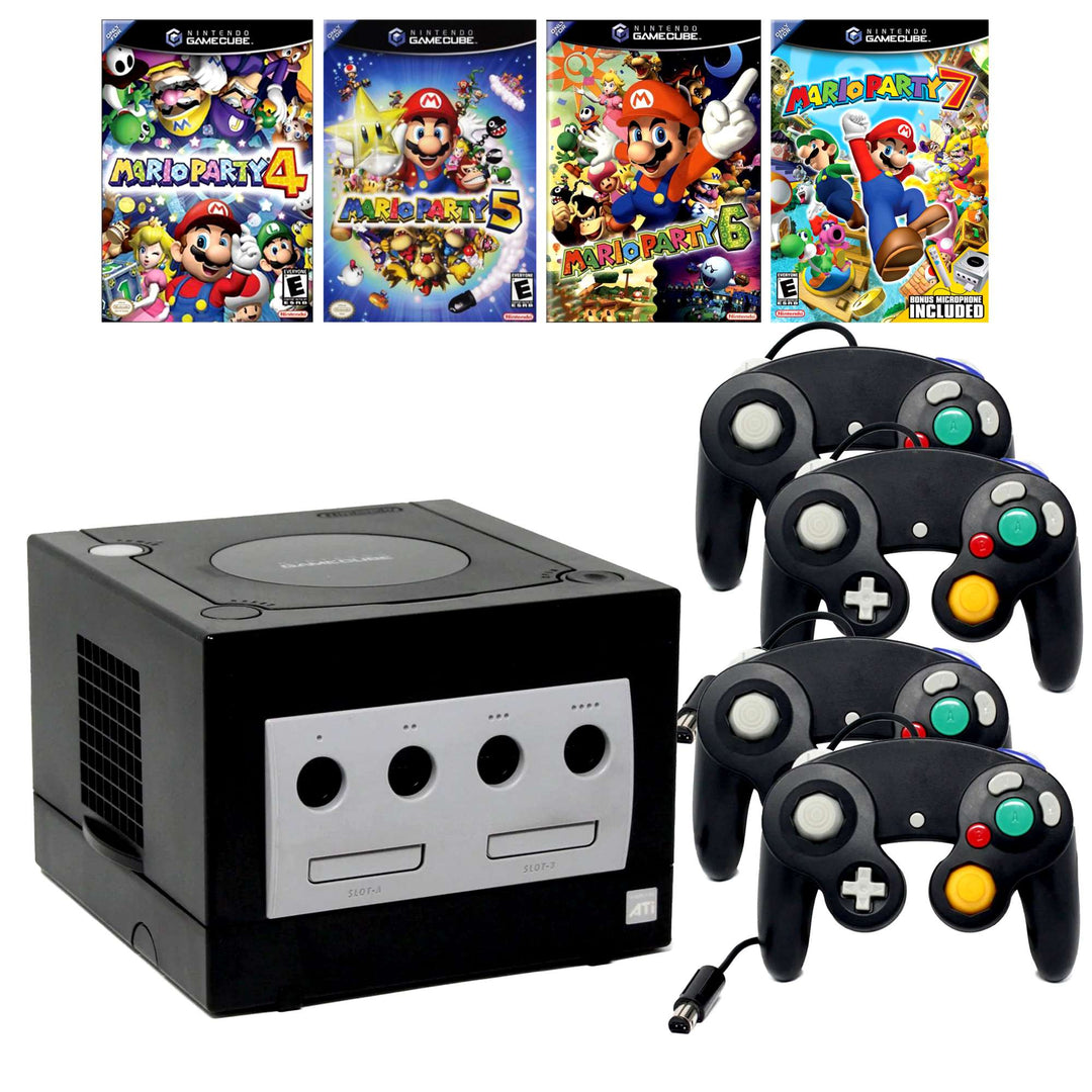 Nintendo Gamecube Console: Mario Party Bundle - Black (Retro Fam)
