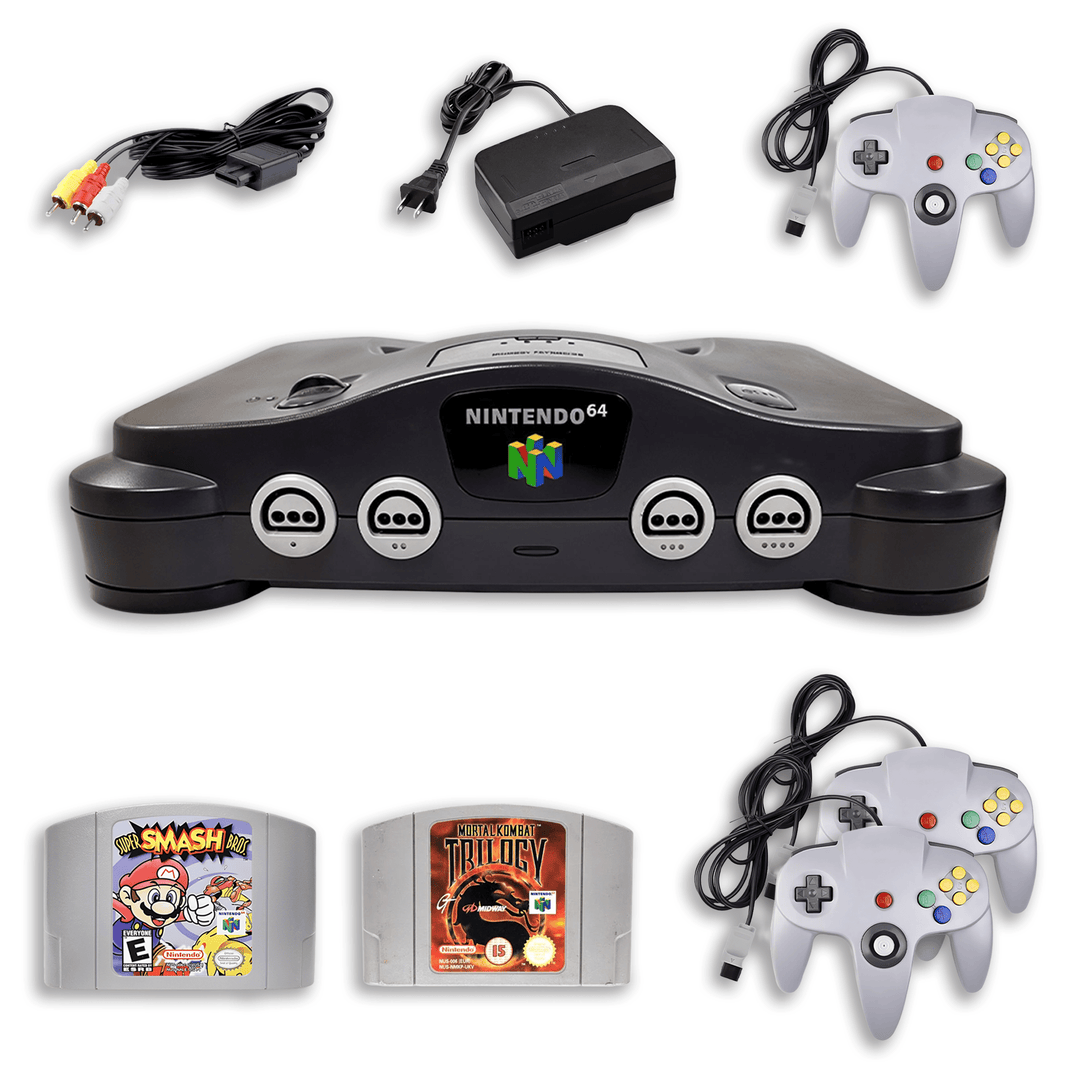 Nintendo 64 Fighting Collection – Smash Bros. & Mortal Kombat Trilogy – 2 Controllers