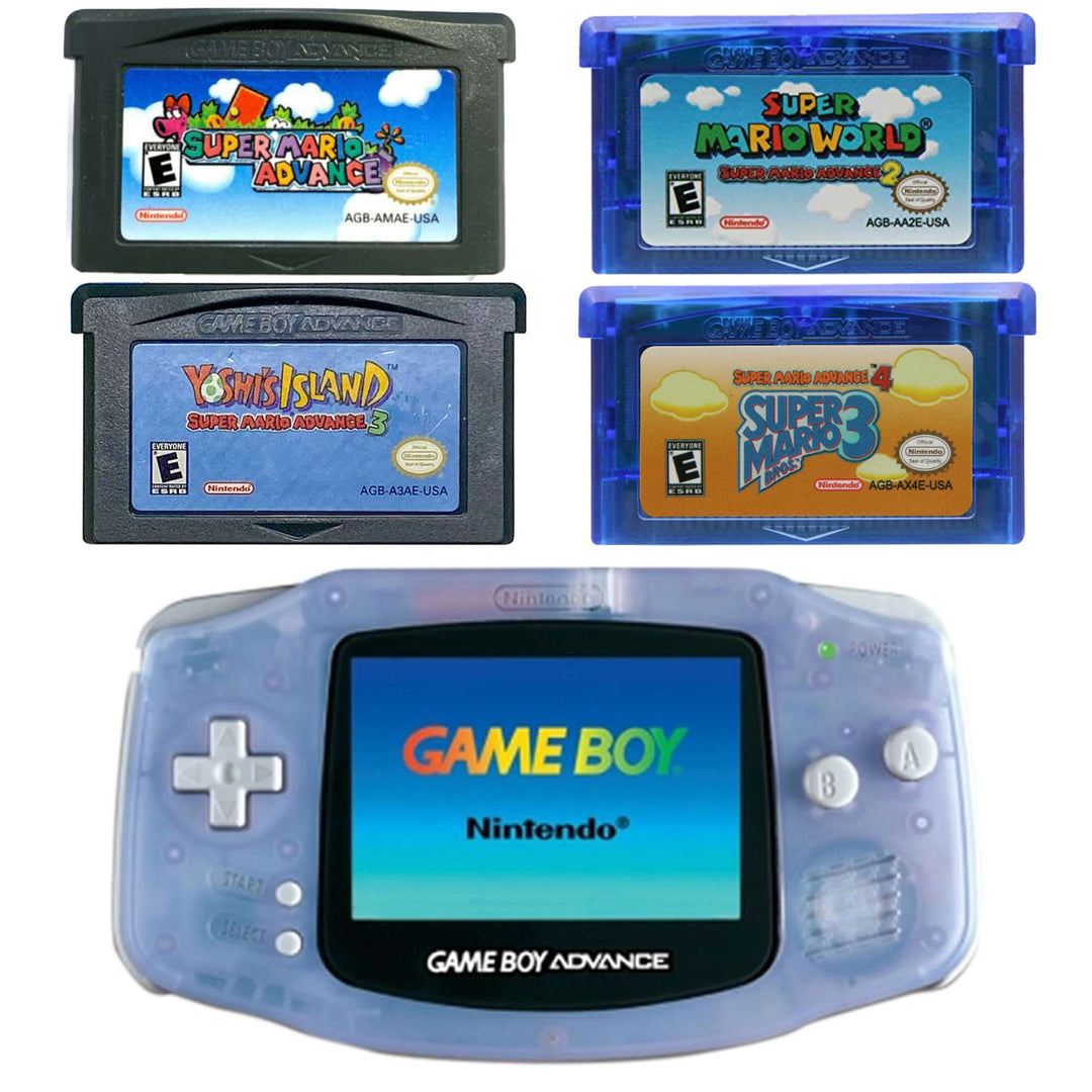 Nintendo Gameboy Advance Console: Super Mario Advance Bundle - Clear Pink (Retro Fam)