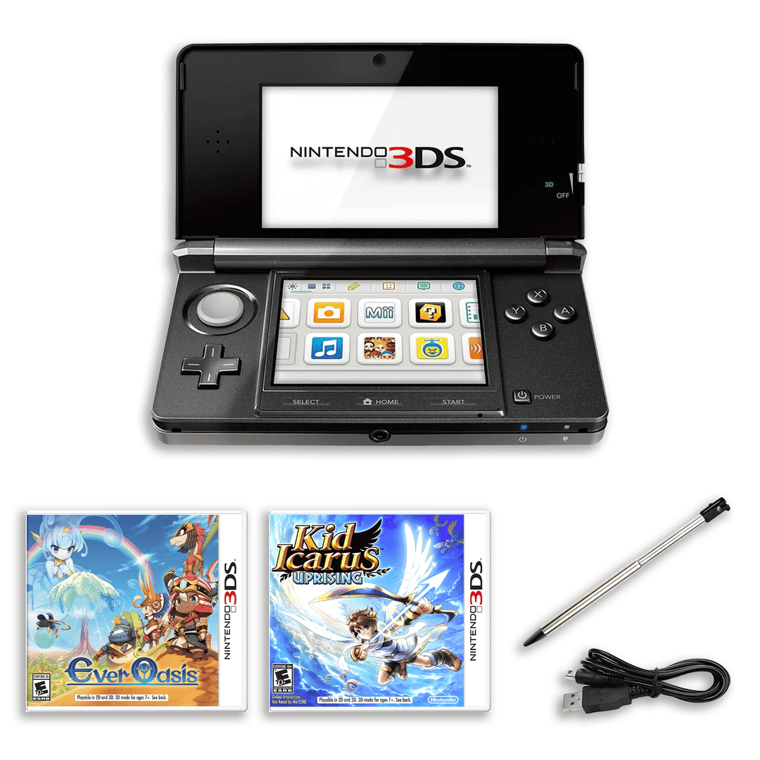 Nintendo 3DS Pack de Joyas Ocultas – Kid Icarus & Ever Oasis – Cargador, Lápiz táctil