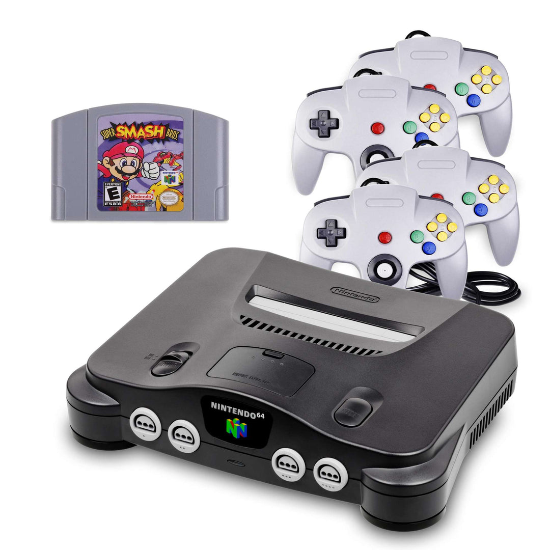 Nintendo 64 Console with 4 Controller: Super Smash Bros