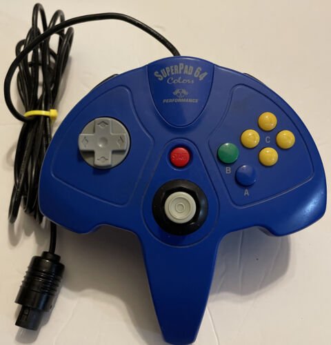 Nintendo 64 N64 Blue Super Pad 64 Colors By Performance (Retro Fam)
