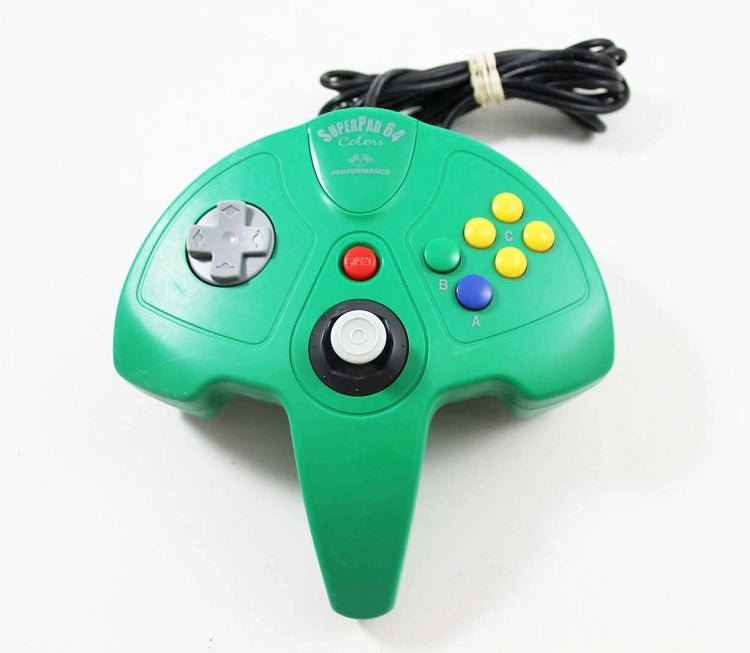Nintendo 64 N64 Green Super Pad 64 Colors de Performance (Retro Fam)