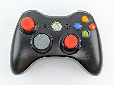 Original Microsoft XBOX 360 Wireless Controller - Red & Black (Retro Fam)