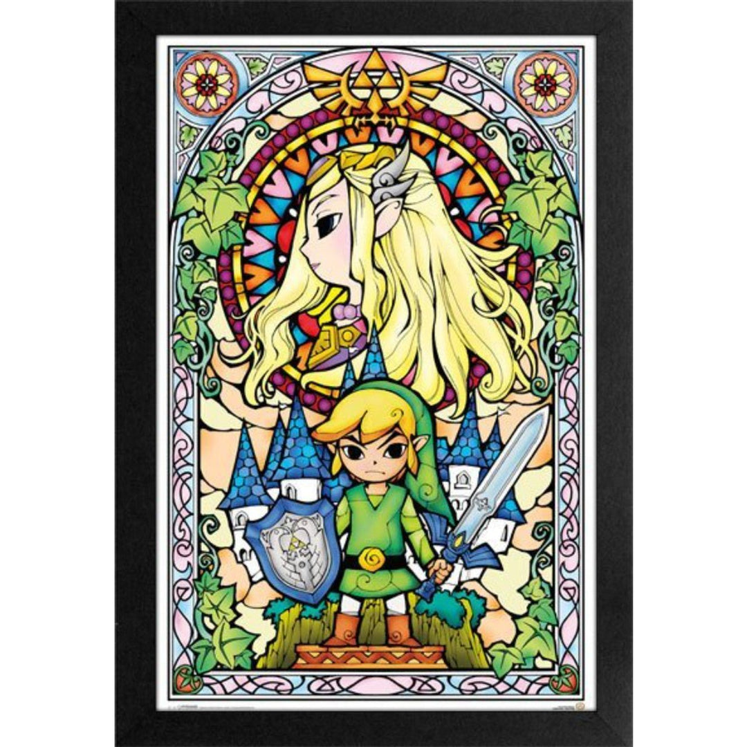 Framed Prints 11 x 17 - Zelda - Stainded Glass (Retro Fam)