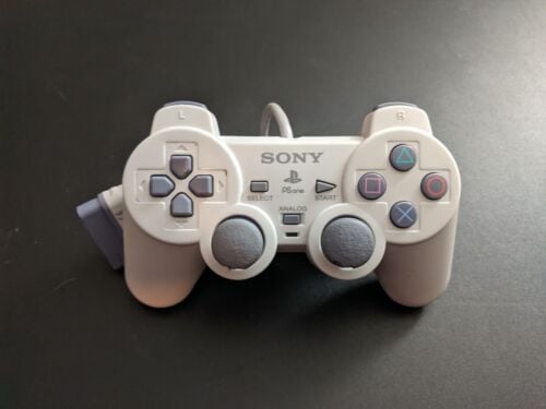 PS1 Original Dual Shock WHITE Controller (Retro Fam)