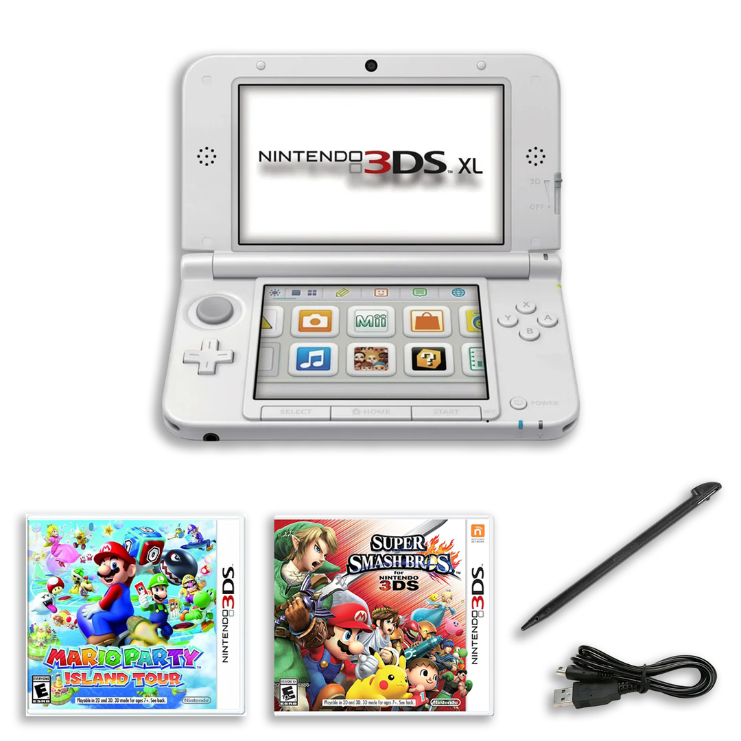 Nintendo 3DS XL Party Pack – Super Smash Bros. & Mario Party – Charger, Stylus