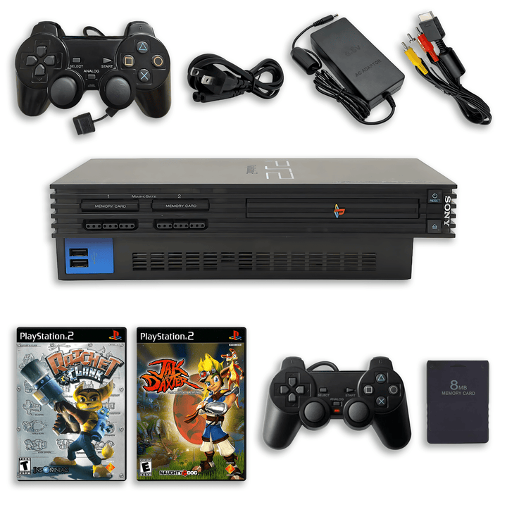 Jeux de plateforme classiques PlayStation 2 – Jak and Daxter et Ratchet and Clank – 1 manette, 1 carte mémoire