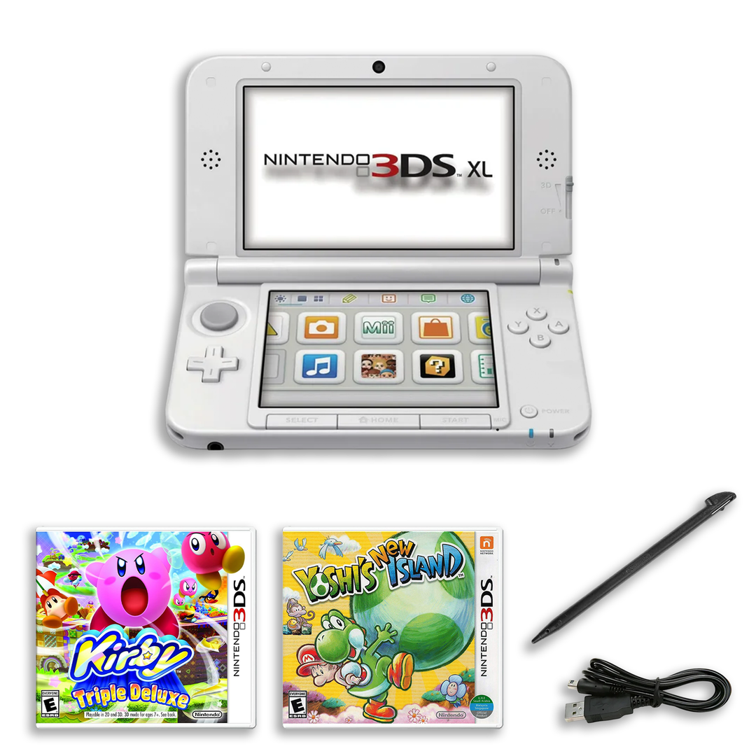 Nintendo 3DS XL Clásicos de plataformas – Kirby y Yoshi – Cargador, lápiz táctil