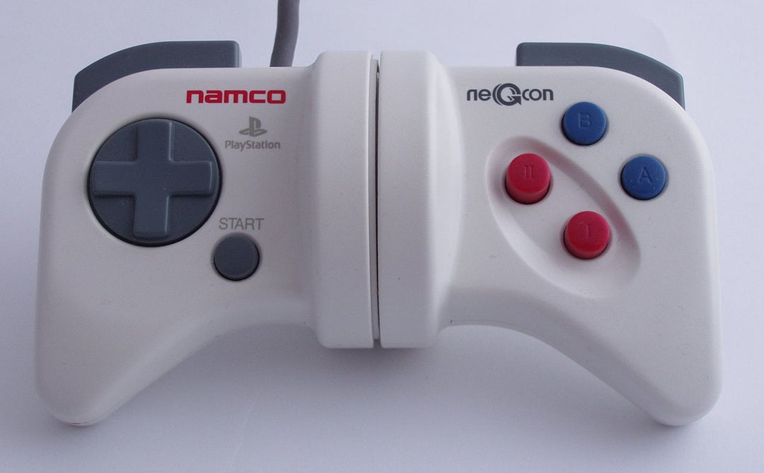 Mando de carreras Namco NegCon para PlayStation 1 y PS1 (Retro Fam)