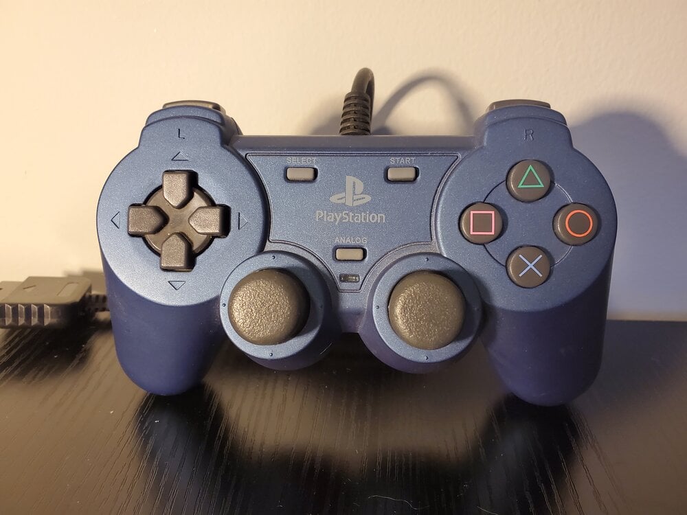 Mando con cable Katana para PlayStation 2 (azul) (Retro Fam)