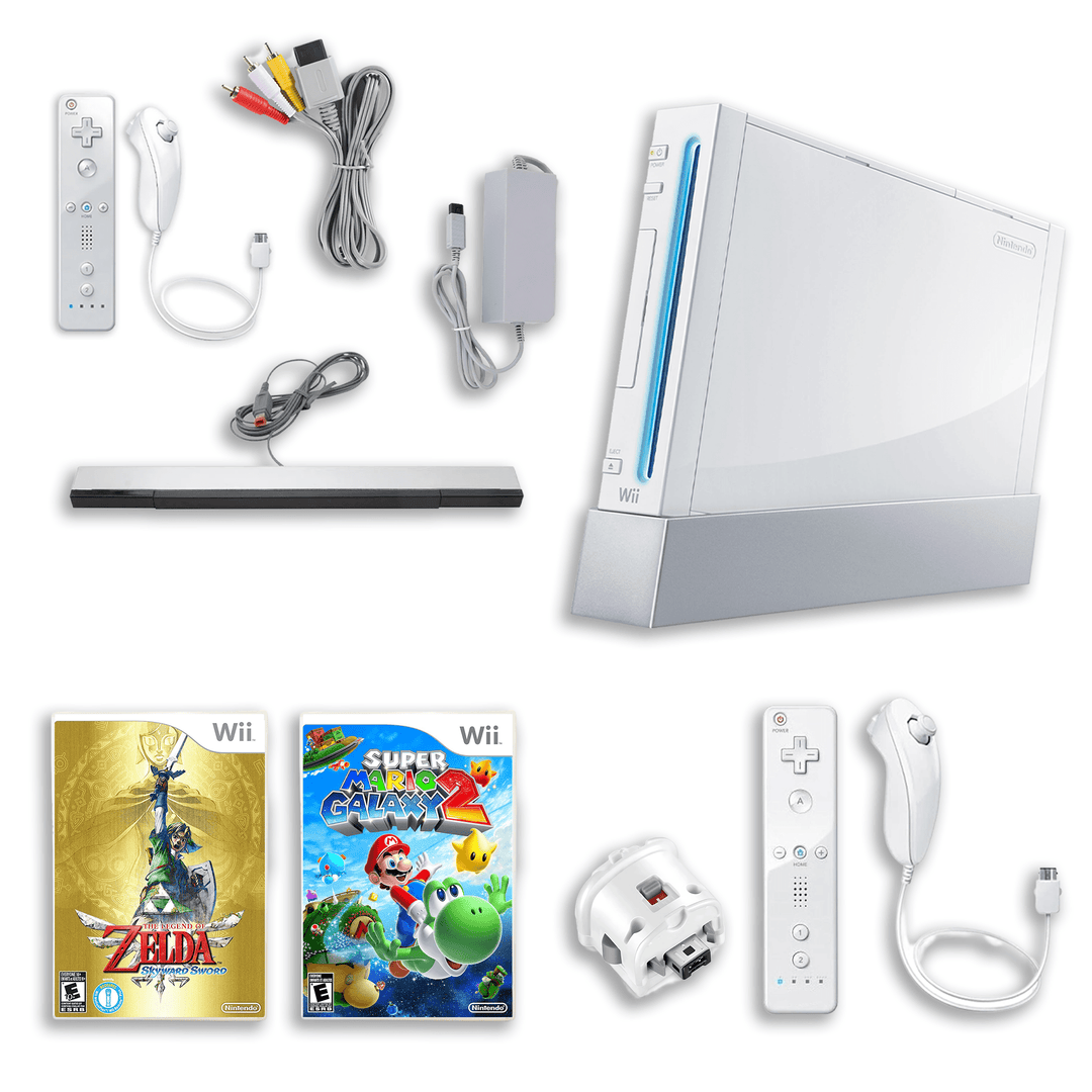 Nintendo Wii Premium Experience – Super Mario Galaxy 2 & Zelda: Skyward Sword – Wii Remote, Nunchuk & MotionPlus