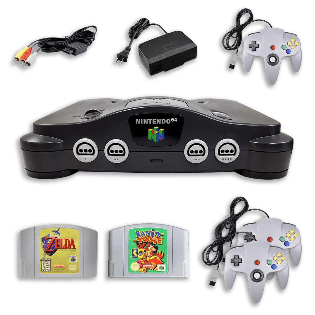 Nintendo 64 Premium Experience – Zelda: Ocarina Of Time & Banjo Tooie – 2 Controllers