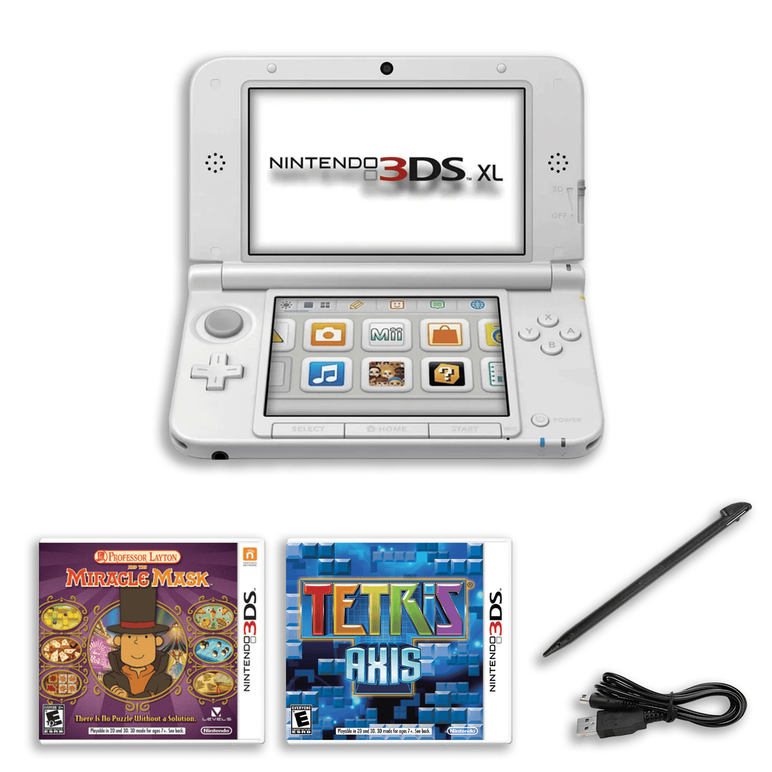Nintendo 3DS XL Puzzle Pack – Layton & Tetris – Charger, Stylus
