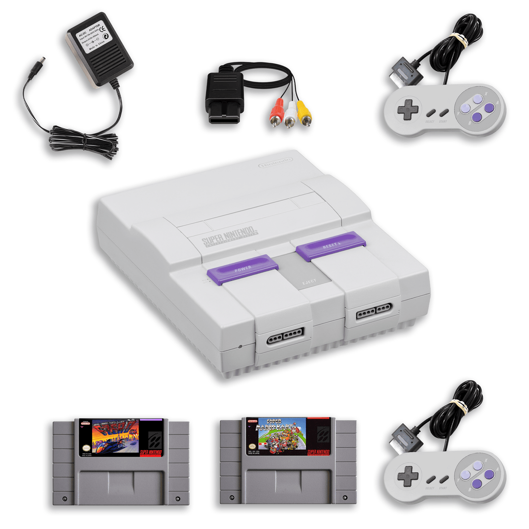 Pack de jeux de course SNES – F-Zero et Super Mario Kart – 1 manette