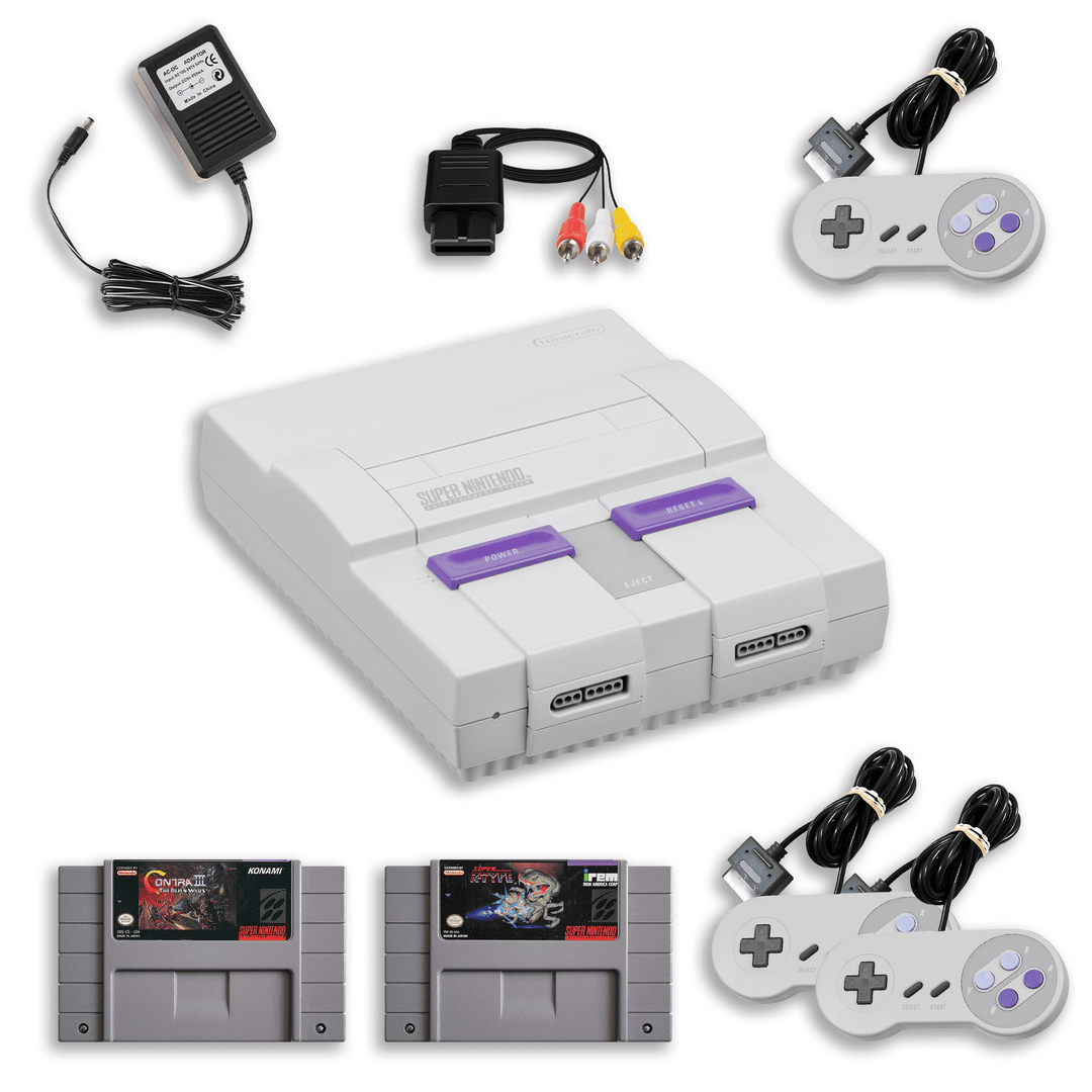 SNES Shooter Pack – Contra III & Super R-Type – 2 Controllers