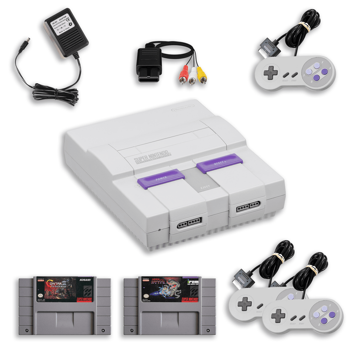 SNES Shooter Pack – Contra III & Super R-Type – 2 Controllers