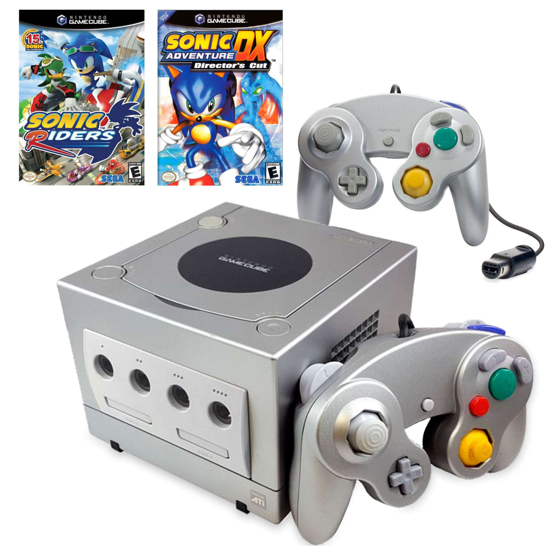 Consola Nintendo GameCube: Sonic Riders &amp; Adventure - Plata (Retro Fam)