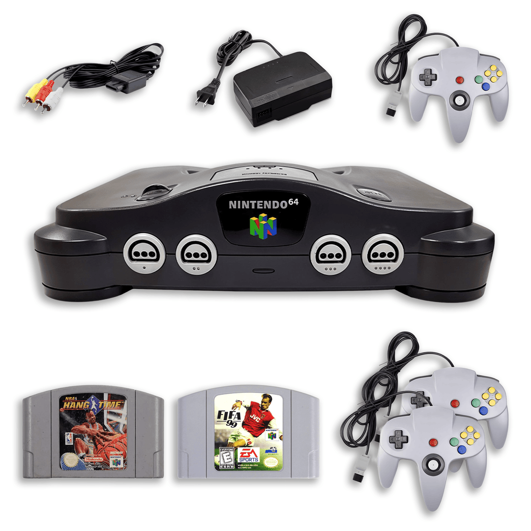 Nintendo 64 Sports Pack – NBA Hangtime & FIFA 99 – 2 Mandos