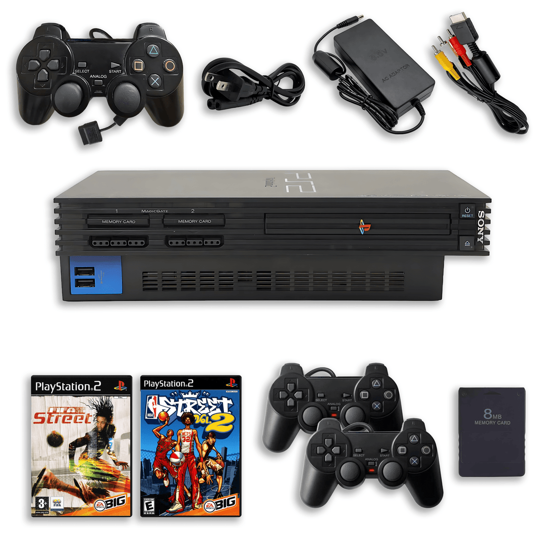 Paquete de deportes PlayStation 2 – FIFA Street y NBA Street Vol. 2 – 2 controles, tarjeta de memoria