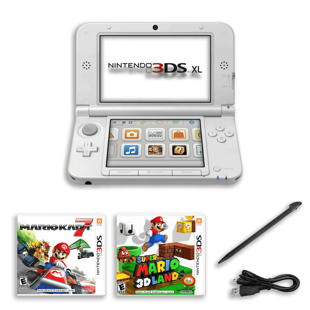 Nintendo 3DS XL Starter Kit – Mario Kart 7 & Mario 3D Land – Charger, Stylus