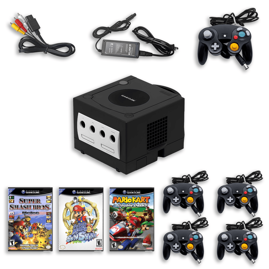GameCube Ultimate Collector’s Bundle – Mario Sunshine, Super Smash Bros. Melee & Mario Kart – 4 Controllers