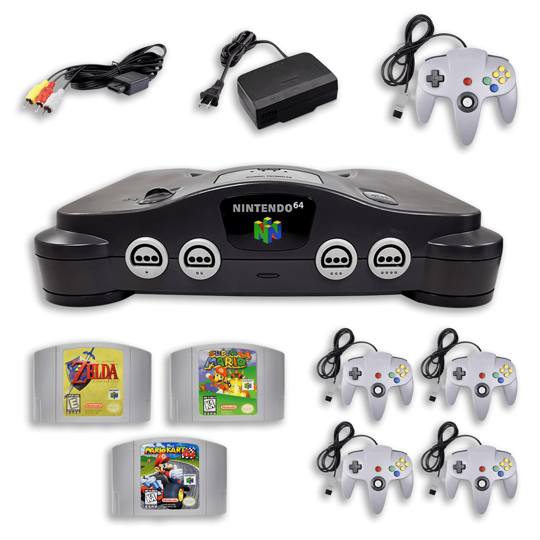 Coffret collector ultime Nintendo 64 – Mario 64, Mario Kart et Zelda – 4 manettes
