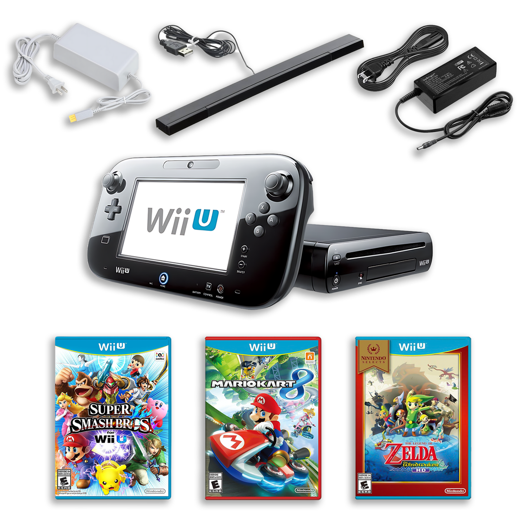 Lote de coleccionista definitivo de Wii U – Mario Kart 8, Super Smash Bros. y Zelda – GamePad incluido