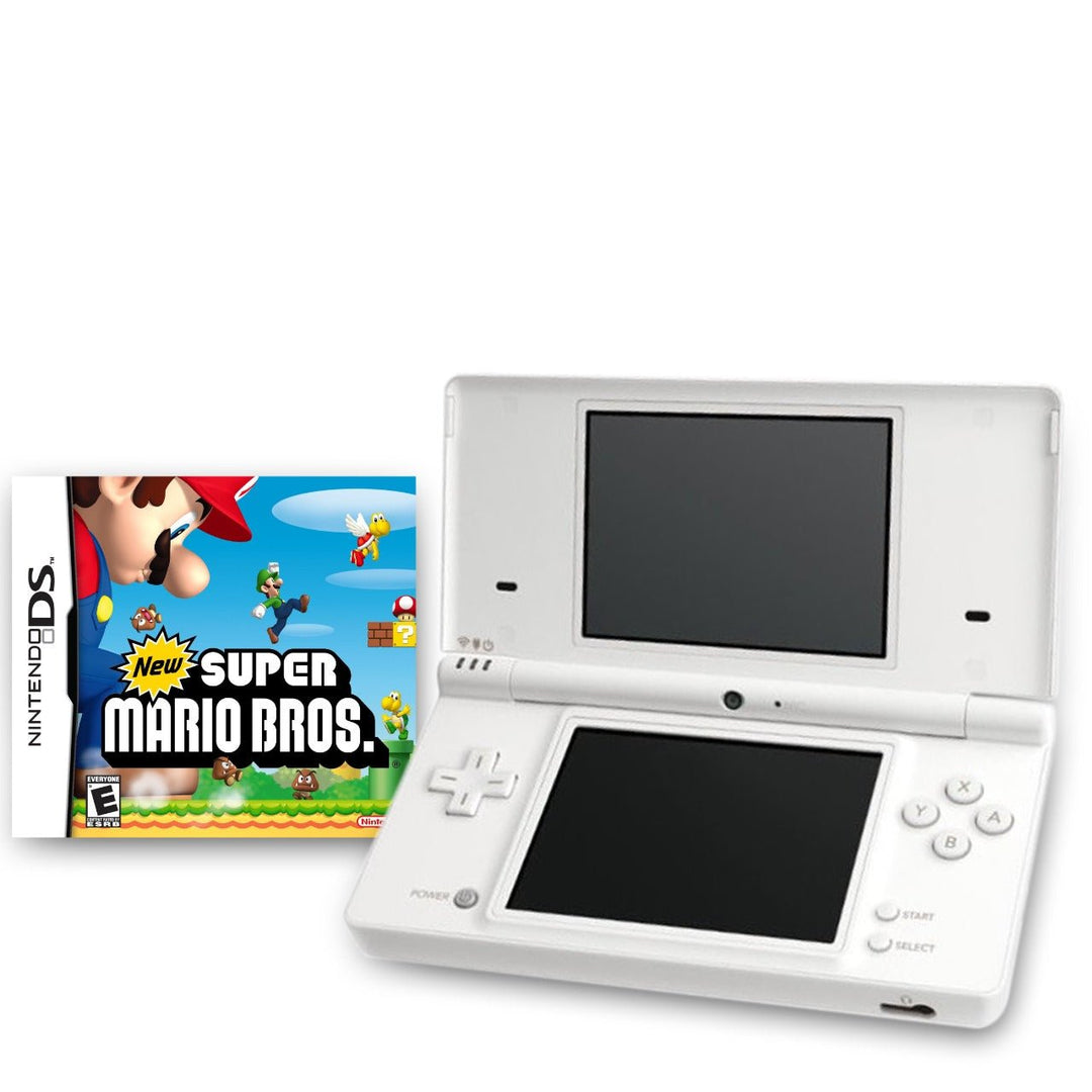 Nintendo DS Lite Console: New Super Mario Bros - White (Retro Fam)