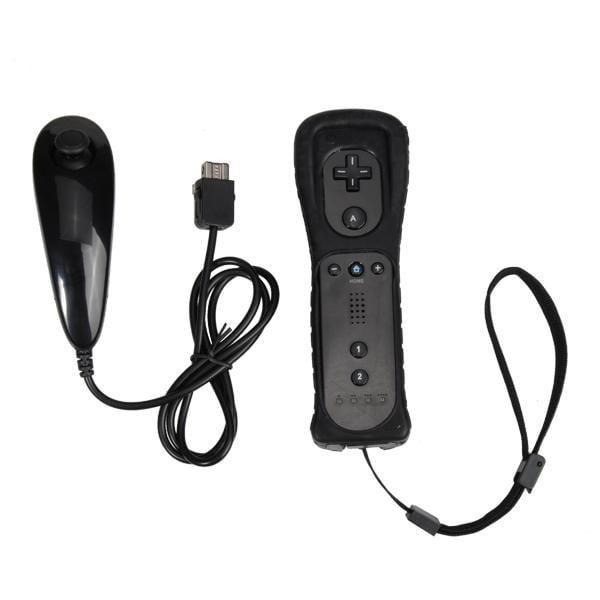 Wii U / Wii Controller Bundle - Nunchuk and Remote Black (Retro Fam)