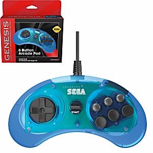 Sega Genesis Licensed Blue 6-Button Controller (Retro Fam)