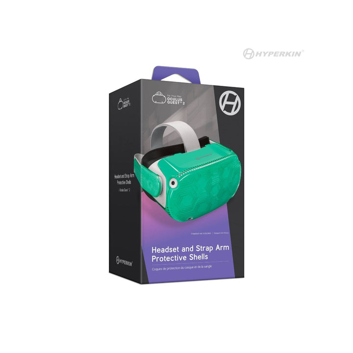 Coques de protection pour casque et sangle de bras pour Oculus Quest 2 (Retro Fam)