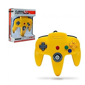 Nouvelle manette N64 - Jaune / Bleue (Retro Fam)