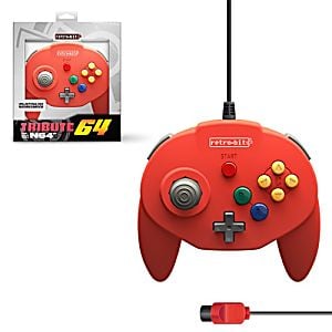 Tribute64 Nintendo 64 Controller - Red (Retro Fam)