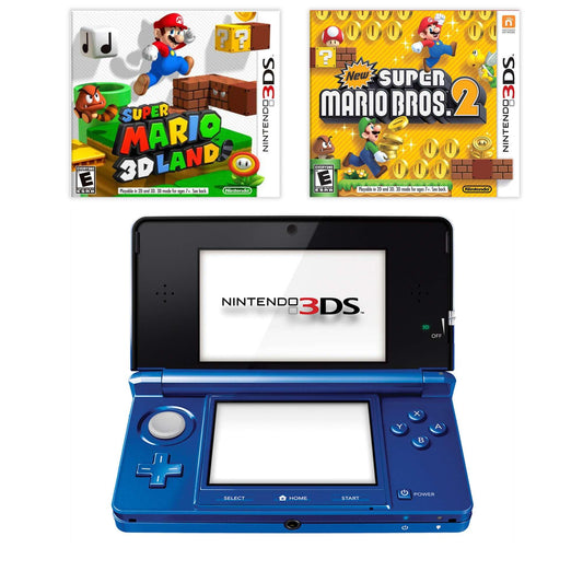 Nintendo 3DS Console: Super Mario 3D Land & New Super Mario Bros 2 - Retro Fam