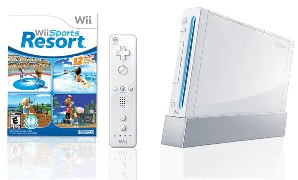 Nintendo Wii Console with Wii Sports & Sports Resort - Retro Fam