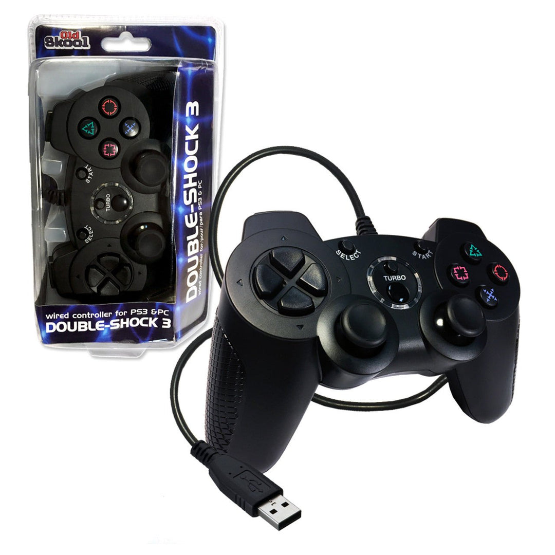 PS3 Controller Wired USB - Black (Retro Fam)