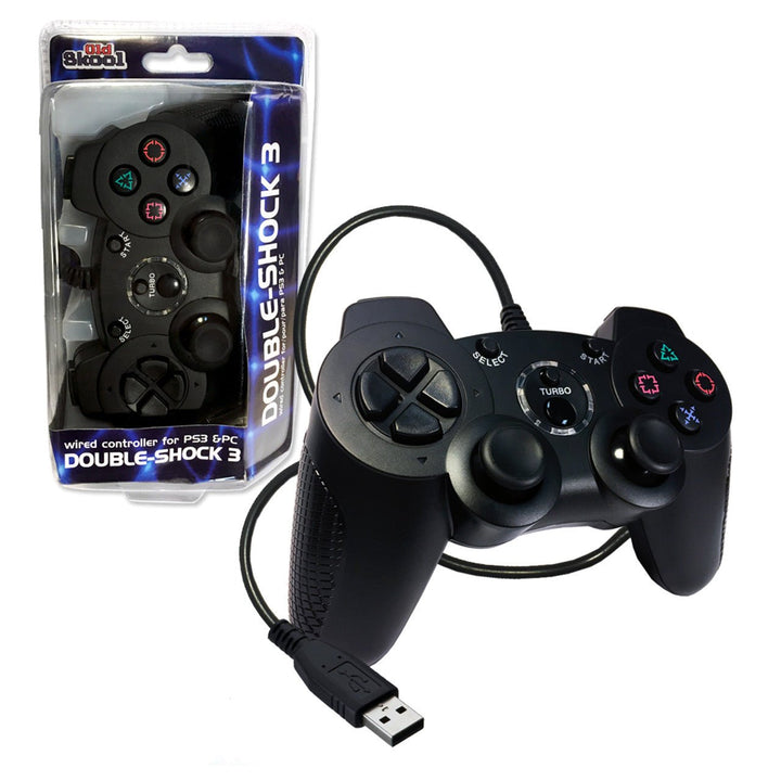 PS3 Controller Wired USB - Black (Retro Fam)