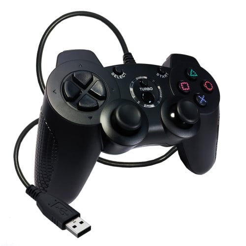 PS3 Controller Wired USB - Black (Retro Fam) - Image 2