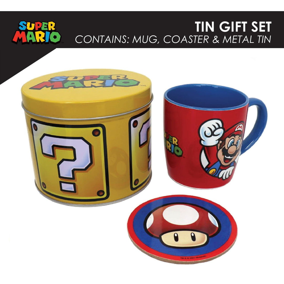Tin Gift Set: Super Mario (Retro Fam)