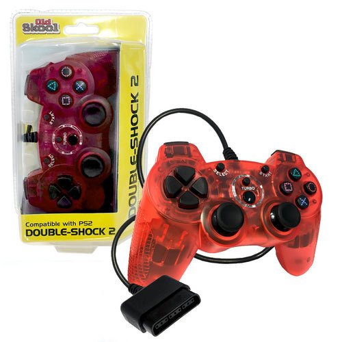 PS2 Controller Wired Double-Shock 2 Red (Retro Fam)