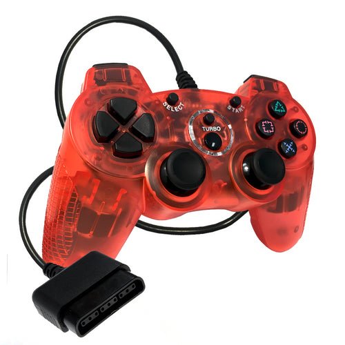 PS2 Controller Wired Double-Shock 2 Red (Retro Fam) - Image 2